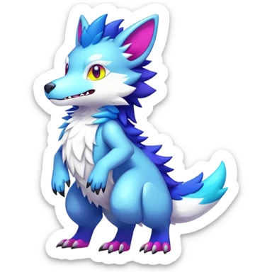  Colorful Shiny Kawaii Sergal FurSona Fakemon Full Body sticker