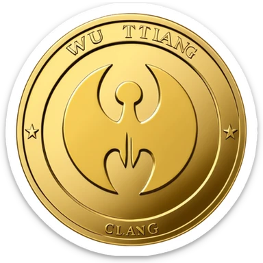 Wu-Tang Clan logo on a gold coin sticker