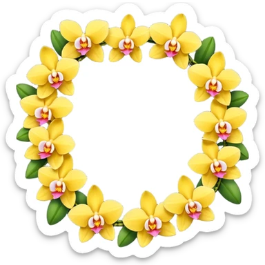 Yellow orchid flower garland sticker