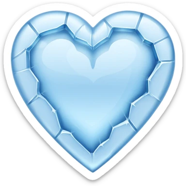 a flat heart that appears to be chiseled from a block of ice. Frost seems to grow on it sticker
