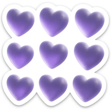 purple heart, frosted look, no text sticker