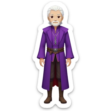 a white haired old man with purple eyes standing, full body, in Targaryen themed clothes, clothes aren't purple  sticker