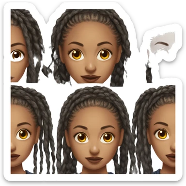 Hyper realistic woman with box braids, realism sticker