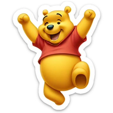 Winne the Pooh waving hello sticker