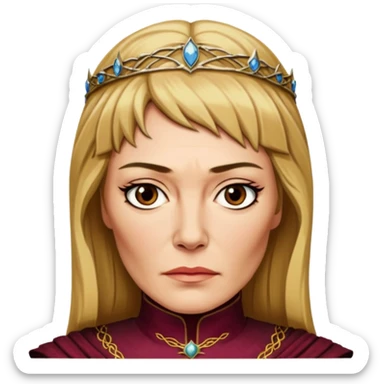 Cersei Lannister 40 years wihtout crown   from Games of throne character face only front face sticker