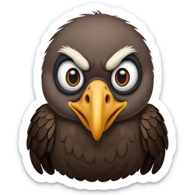 vulture - but in a funny comical way - can the vulture be making a face? sticker