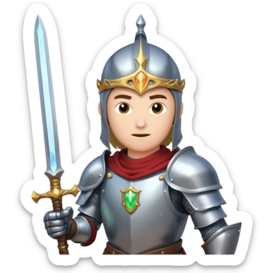 Battle mage: a knight in armor wielding both sword and magic sticker