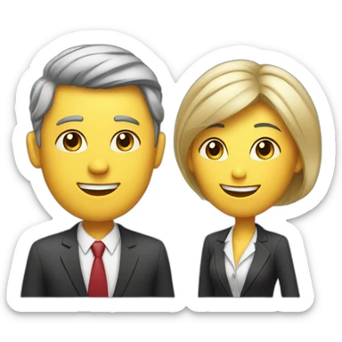 Businessman and Businesswoman talking to each other sticker