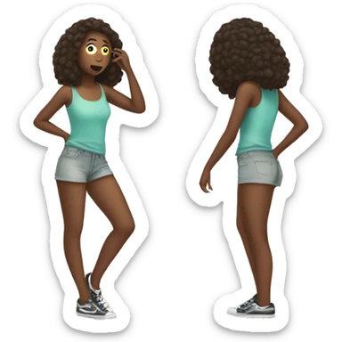 girl trying clothes in front of mirror that is insecure sticker