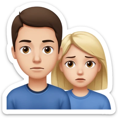 Indifference - lack of interest, concern, or sympathy - teenager rolling eyes with parent in the disance behind them sticker