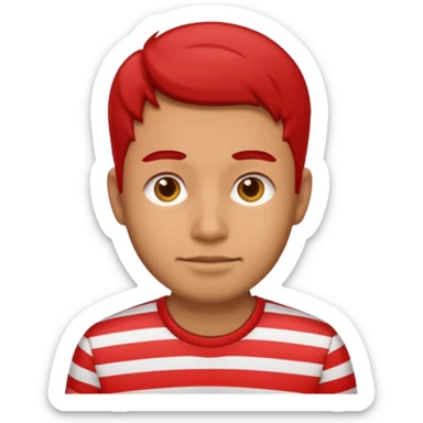 Men with red Striped Shirt not t shirt sticker