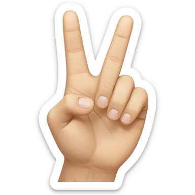 A realistic close-up photo of a right hand entering the frame from the bottom right corner, back of the hand facing the camera, pointing diagonally upwards to the left with only the thumb and index finger extended in a finger gun or L-shape gesture, other fingers closed and tucked in. sticker