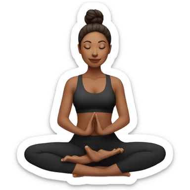 mujer con el cabello roja y piel blanca haciendo yoga con ropa negra sticker