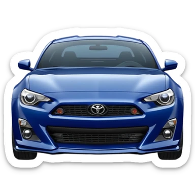 Sexy glossy dark blue 2025 Toyota 86 styled like 65 mustang sticker