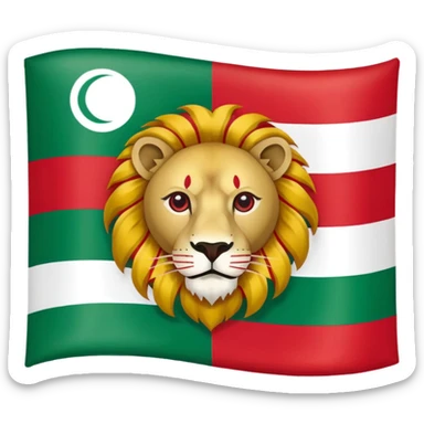 The flag of Iran with a sun and lion sticker