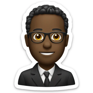 Make a black accountant with glasses sticker