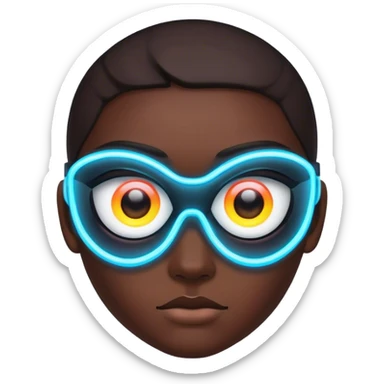 neon cyberpunk style cyber eyes sticker