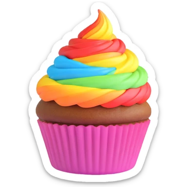 cupcake with rainbow frosting sticker