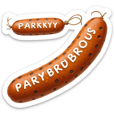 Saucisson avec écris en bas parky bridou sticker