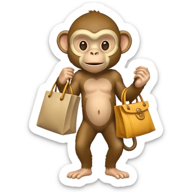 monkey wearing a mask and carrying a bag of loot sticker