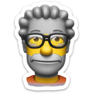 Bart simpsons with glasses and sloping sticker