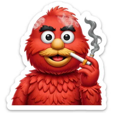 elmo smoking  sticker