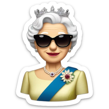 Queen Elizabeth ii with sunglasses sticker