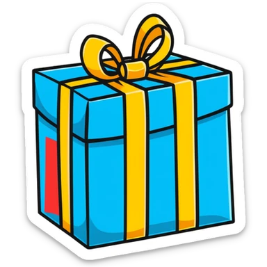 colorful wrapped gift sticker