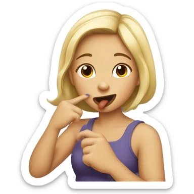 girl biting her finger in a flirtatious way sticker