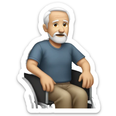 old man in wheelchair sticker