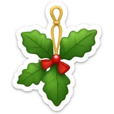 Mistletoe hanging with bow sticker