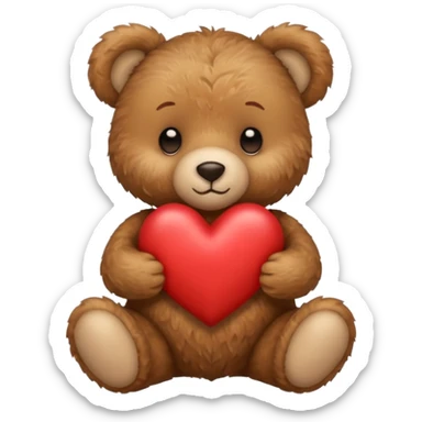 Teddy bear with a heart in her arms and write Didou in it sticker