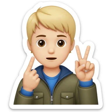 A boy showing the middle finger
 sticker