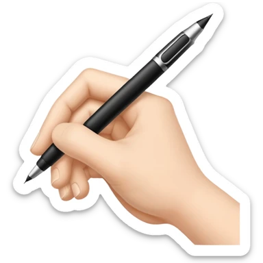 Hand is writing with black pen sticker