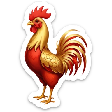 a simple and iconic rooster, suitable for an emoji sticker
