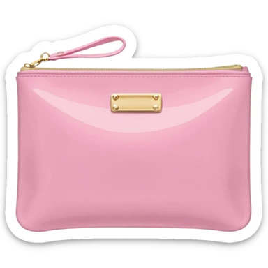 pink stoney clover lane rectangle pouch with shiny gold zipper and a circle zipper puller = pouch should be solid sticker