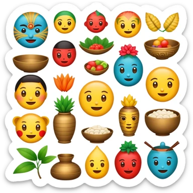 Emoji inspired by Japanese and Ghanaian cultures  sticker