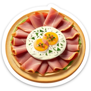 Tostada española con jamón serrano  sticker