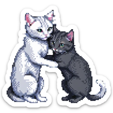 two emo cats in love sticker