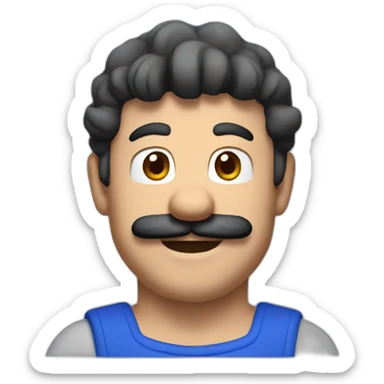 Mario without mustache sticker