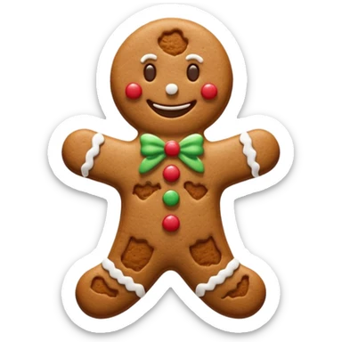 Christmas cookie with arms and legs sticker