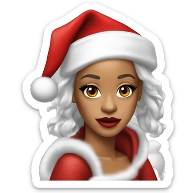 Rihanna as santa claus sticker