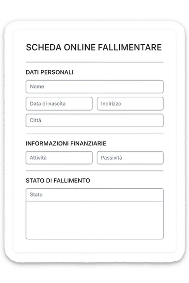 Scheda online fallimentare  foglio sticker