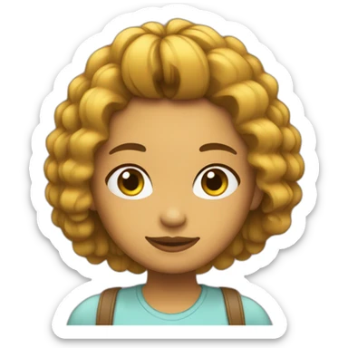 chica con pelo rizo sticker