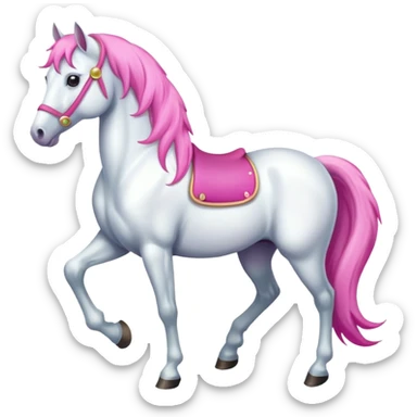 a white horse with pink mane sticker