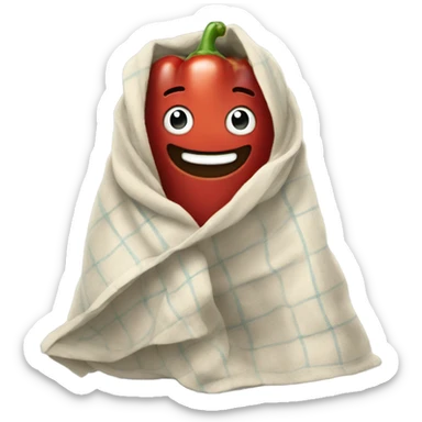 happy pepper in blanket sticker