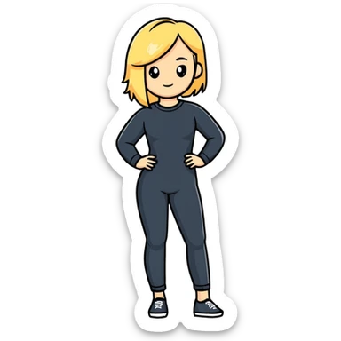 fashionable blonde model in a confident full body pose sticker