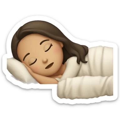 Brunette girl sleeping sticker