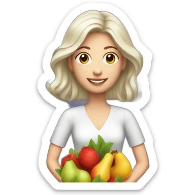 white-red-haired-woman-with-fruit-bouquet sticker