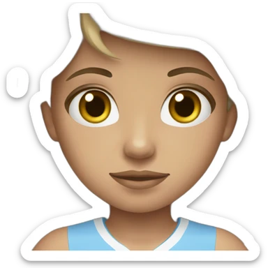 Little girl with brown hair and eyes wearing Manchester City football shirt sticker